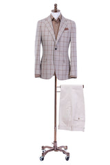 Khaki Windowpane Custom Blazer
