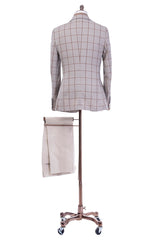 Khaki Windowpane Custom Blazer
