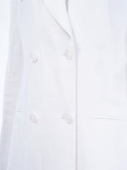 Women's White Linen Custom Pant Suit