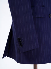 Women's Custom Pant Suit - Blue Pinstripe 100% Wool