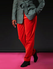 Women's Custom Pant Suit - Green Glen Plaid 100% Wool