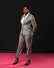 Women's Custom Pant Suit - Grey 100% Wool