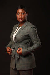 Women's Custom Pant Suit - Green Glen Plaid 100% Wool