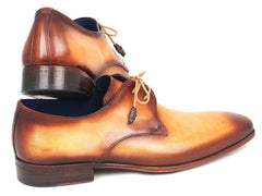 Paul Parkman Men's Brown & Camel Hand-Painted Derby Shoes
