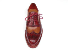 Paul Parkman Men's Wingtip Brogues (Bordeaux & Camel)
