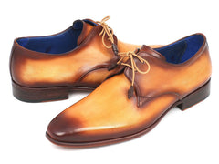 Paul Parkman Men's Brown & Camel Hand-Painted Derby Shoes
