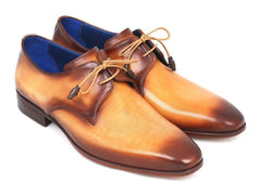Paul Parkman Men's Brown & Camel Hand-Painted Derby Shoes