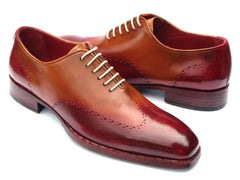 Paul Parkman Goodyear Welted Wingtip Oxfords, Bordeaux & Camel