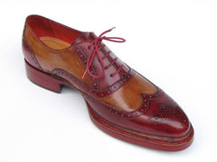 Paul Parkman Men's Wingtip Brogues (Bordeaux & Camel)