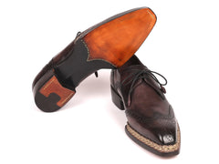 Paul Parkman Norwegian Welted, Wingtip Derby Shoes, Bronze color