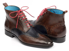 Paul Parkman Wingtip Ankle Boots, Dual Tone Brown & Blue