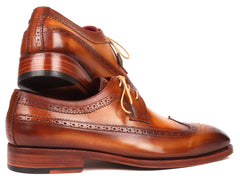 Paul Parkman Goodyear Welted, Wingtip Derby Shoes, Camel color
