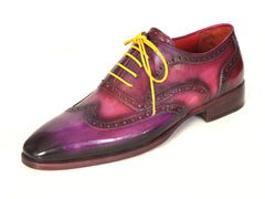 Paul Parkman Men's Wingtip Oxfords Lilac Handpainted Calfskin Shoes