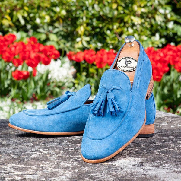 løst Besætte peeling Paul Parkman Suede Tassel Loafers, Light Blue – Styles By Kutty