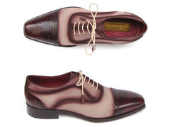 Paul Parkman Captoe Oxfords - Bordeaux / Beige