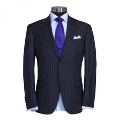 Black Pinstripe - Super 120 Wool