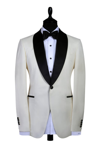 Off-White Dinner Jacket - Super 120s, 100% Wool