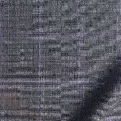 Grey with Lavender Window Pane - Super 130 100% Wool