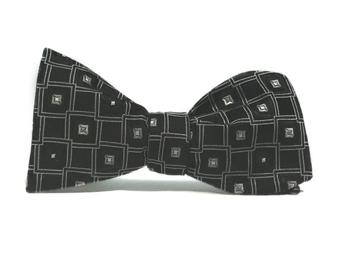 Diamonds, 100% Silk Woven Bow Tie (Self Tie)