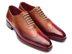 Paul Parkman Goodyear Welted Wingtip Oxfords, Bordeaux & Camel