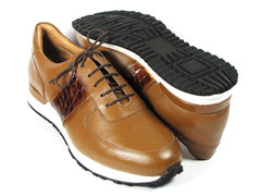 Paul Parkman Men's Cognac Floater Leather Sneakers