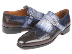 Paul Parkman Kiltie Monkstraps Blue & Brown