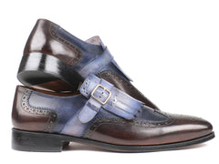 Paul Parkman Kiltie Monkstraps Blue & Brown