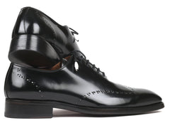 Paul Parkman Goodyear Welted Wingtip Oxfords, Black Polished Leather