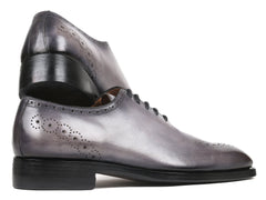 Paul Parkman Goodyear Welted, Decorative Medallions Oxfords, Hand-painted Grey