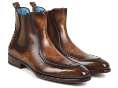 Paul Parkman Men's Brown Handpainted Chelsea Boots