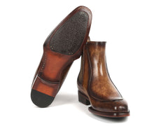 Paul Parkman Men's Brown Handpainted Chelsea Boots