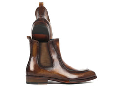 Paul Parkman Men's Brown Handpainted Chelsea Boots