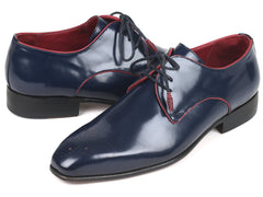 Paul Parkman, Medallion Toe, Navy Derby Shoes