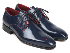 Paul Parkman, Medallion Toe, Navy Derby Shoes