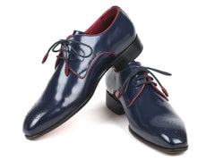 Paul Parkman, Medallion Toe, Navy Derby Shoes