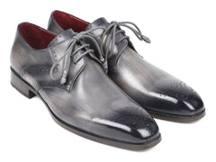 Paul Parkman Men's Gray Medallion Toe Derby Shoes