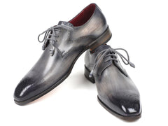 Paul Parkman Men's Gray Medallion Toe Derby Shoes