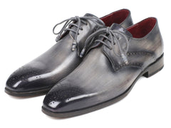 Paul Parkman Men's Gray Medallion Toe Derby Shoes