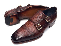 Paul Parkman Double Monkstraps Brown Leather Upper & Leather Sole