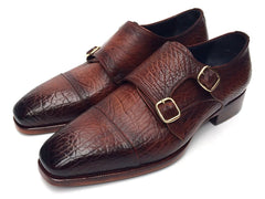 Paul Parkman Double Monkstraps Brown Leather Upper & Leather Sole