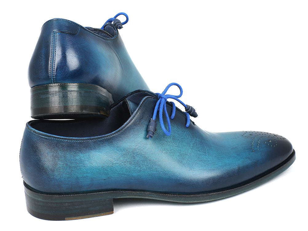 Paul Parkman Men's Blue & Navy Medallion Toe Oxfords