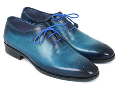 Paul Parkman Men's Blue & Navy Medallion Toe Oxfords