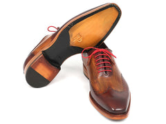 Paul Parkman Men's Wingtip Oxford Goodyear Welted Brown & Camel