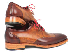 Paul Parkman Men's Wingtip Oxford Goodyear Welted Brown & Camel