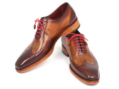 Paul Parkman Men's Wingtip Oxford Goodyear Welted Brown & Camel