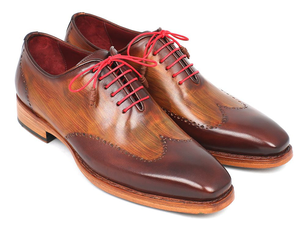 Paul Parkman Men's Wingtip Oxford Goodyear Welted Brown & Camel