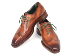 Paul Parkman Men's Wingtip Oxford Goodyear Welted Camel/Brown