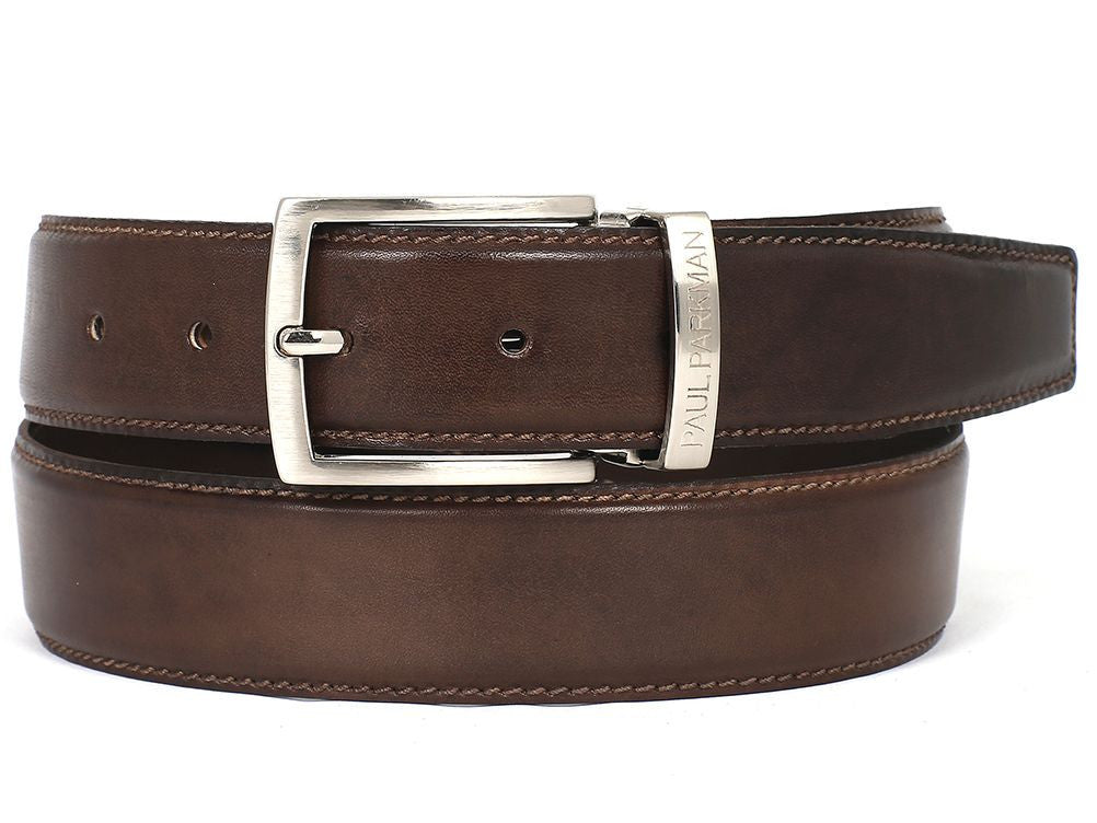 Paul Parkman Men's Leather Belt Hand-Painted Brown