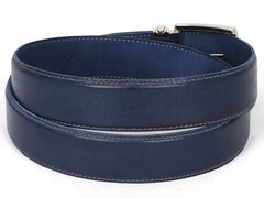 Paul Parkman Men's Leather Belt Hand-Painted Navy