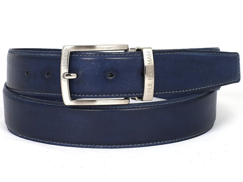 Paul Parkman Men's Leather Belt Hand-Painted Navy